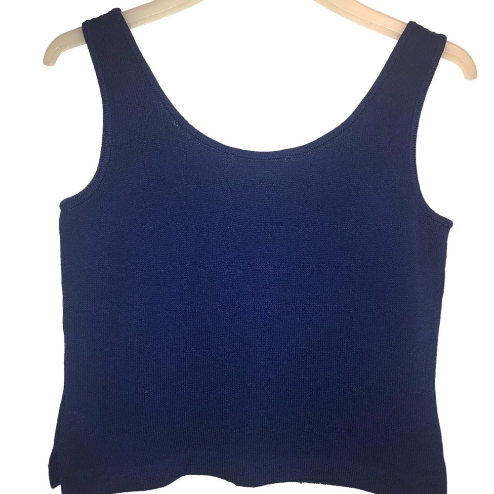 ST JOHN Knit Tank Top Size P (2) Royal Blue